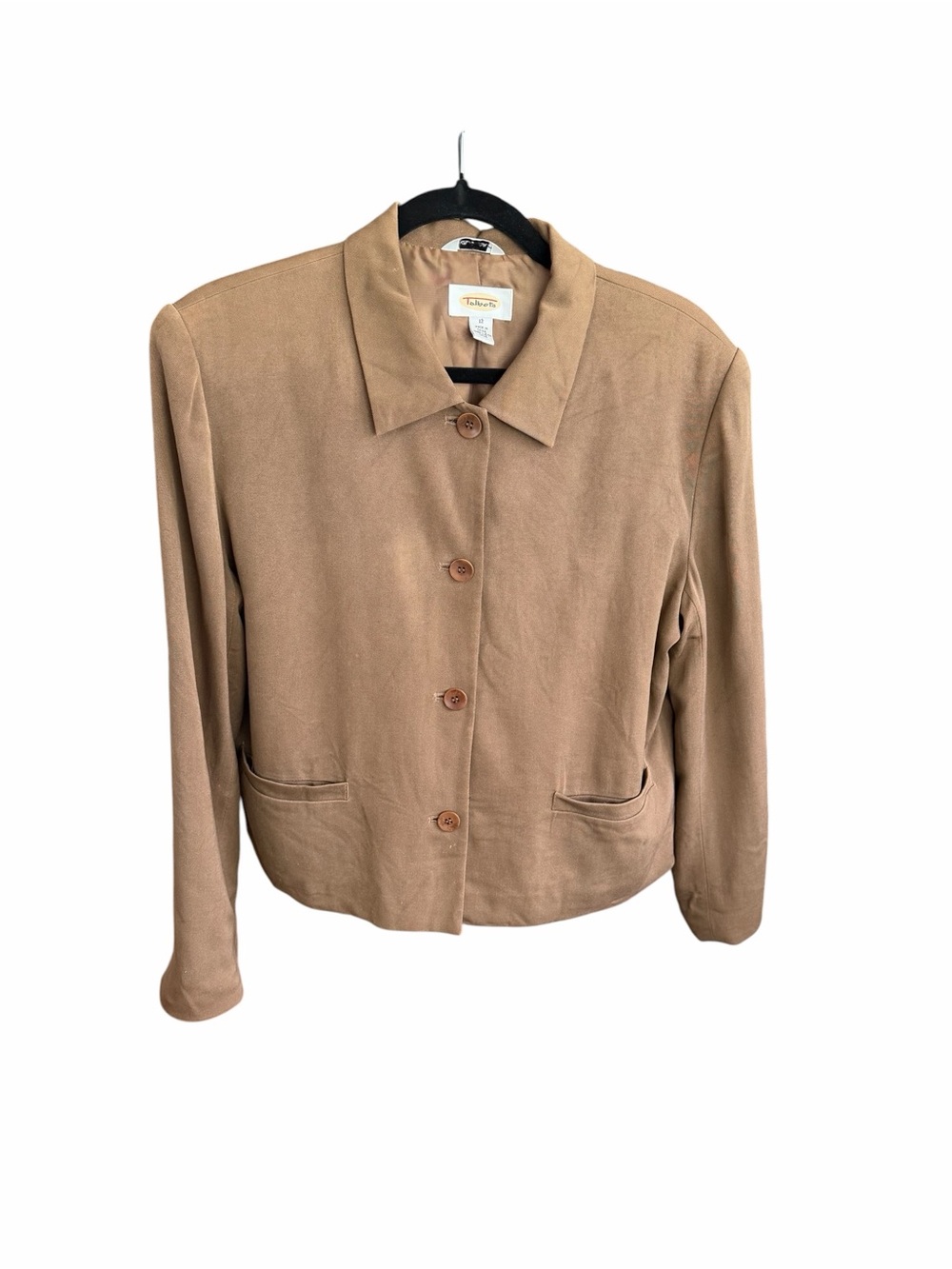 Talbots Vintage 100% Pure Silk Lined Brown Career Blazer Women's Size 12